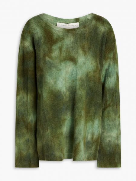 Кашемировый свитер из шерсти мериноса с эффектом тай-дай Raquel Allegra зеленый