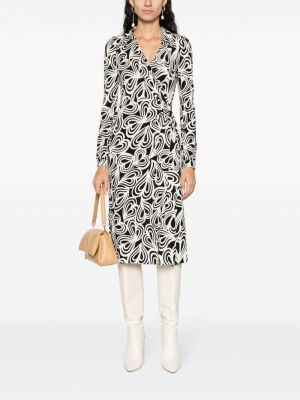 Midi šaty s potiskem se srdcovým vzorem Dvf Diane Von Furstenberg