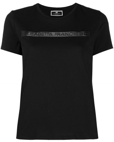 Camiseta con bordado Elisabetta Franchi negro