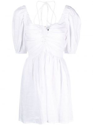 Λινή φόρεμα Faithfull The Brand λευκό