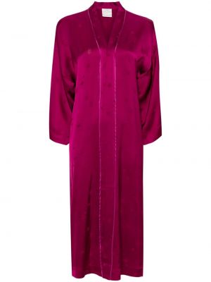 Žakárový saténový kabát s hvězdami Forte Forte růžový
