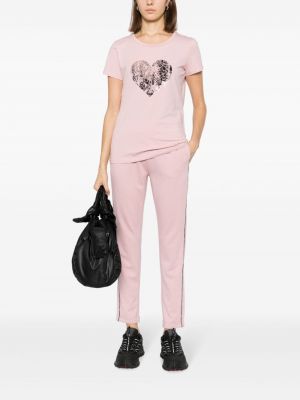 Pruhované sportovní kalhoty Liu Jo růžové