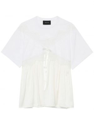 Čipkované bavlnené tričko Simone Rocha biela