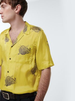 Košeľa s potlačou Dries Van Noten žltá