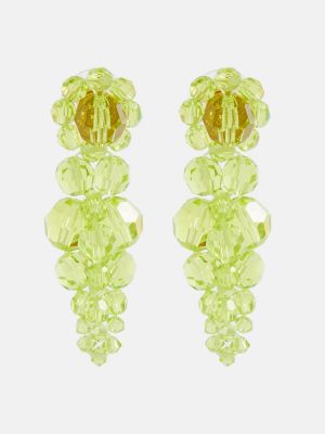 Křišťálové náušnice Simone Rocha zelené