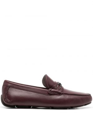 Skinn loafers med spenne Salvatore Ferragamo rød