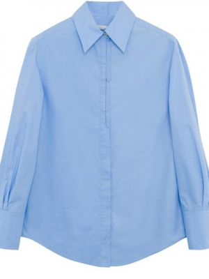 Попелиновая рубашка Tela синий