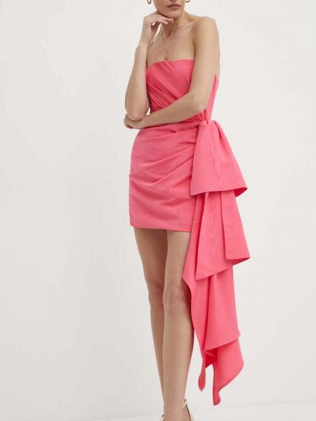 Uska mini haljina Bardot ružičasta