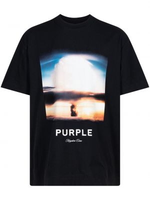 Tricou din bumbac cu imagine Purple Brand