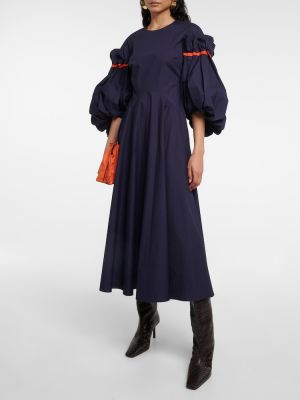 Robe mi-longue en coton Roksanda bleu
