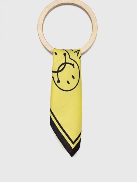 Карирана копринена вратовръзка Moschino жълто