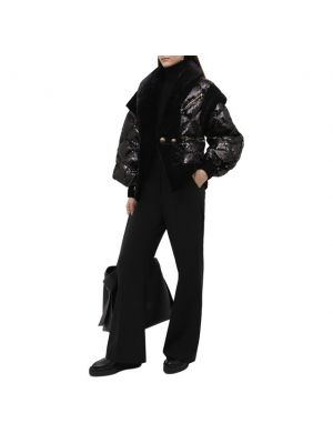 Куртка с пайетками Balmain черная