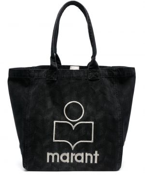 Τσάντα shopper με κέντημα Isabel Marant μαύρο