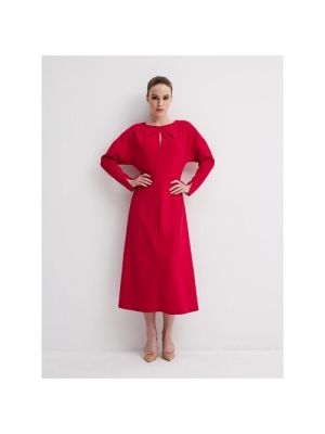 Платье YULIA'SWAY, креп, полуприлегающее, миди, L красный