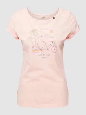 Koszulka z nadrukiem Ragwear różowa