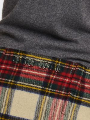 Mini falda de lana a cuadros Miu Miu