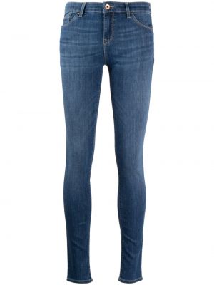 Skinny džíny s výšivkou Emporio Armani modré