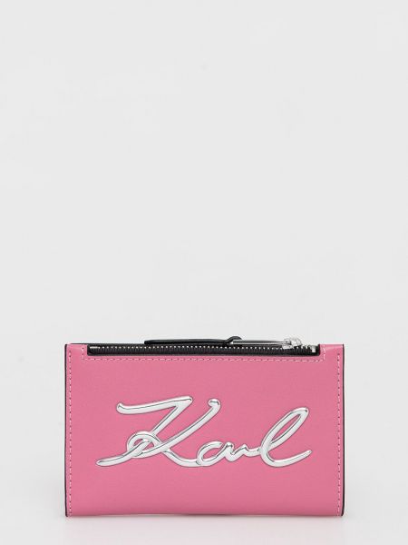 Bőr pénztárca Karl Lagerfeld rózsaszín