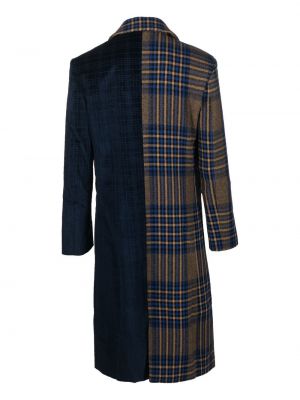 Asymmetrischer karierter mantel mit print Ahluwalia blau