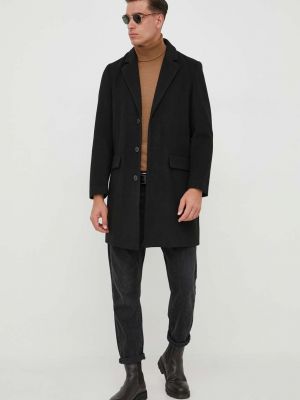 Černý vlněný kabát United Colors Of Benetton