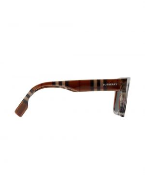 Kostkované sluneční brýle Burberry hnědé