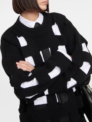 Vilnonis megztinis Valentino juoda