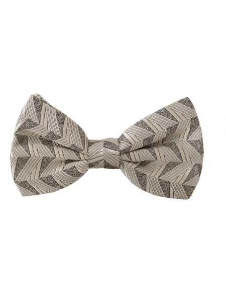 Jedwabny krawat z kokardką Dolce And Gabbana szary
