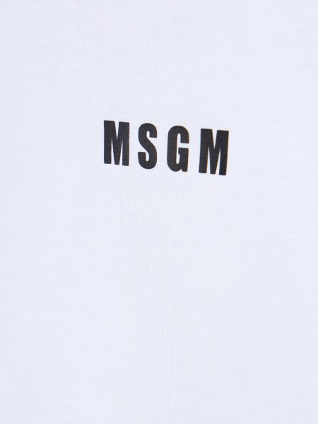 T-shirt med mönster Msgm vit