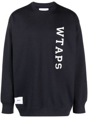 Sweat en coton à imprimé Wtaps bleu