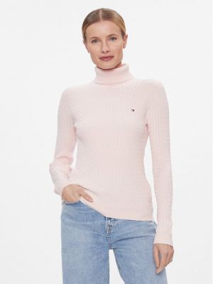Skinny fit megztinis slim fit Tommy Hilfiger rožinė