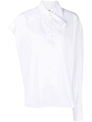 Асиметрична oversize памучна блуза Kolor бяло