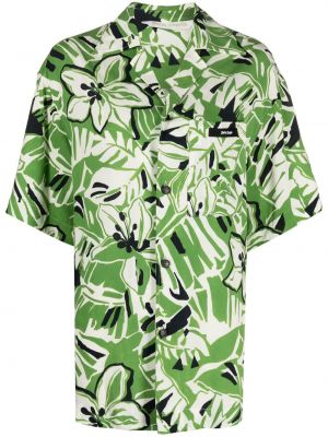 Camicia con stampa Palm Angels verde