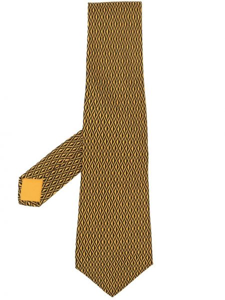 Corbata con estampado con estampado geométrico Hermès amarillo