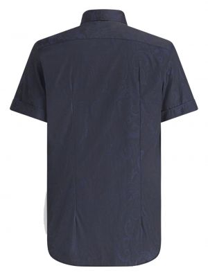 T-shirt en cachemire à imprimé Etro bleu
