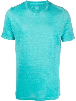 T-shirt mit kurzen ärmeln 120% Lino blau