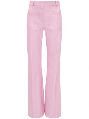 Pamučne hlače bootcut Victoria Beckham ružičasta