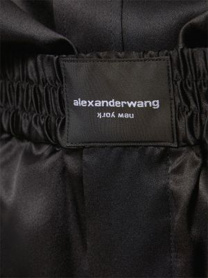 Hedvábný overal s knoflíky s dlouhými rukávy Alexander Wang černý