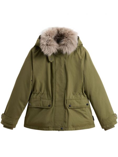 Hupullinen pitkä takki Woolrich vihreä