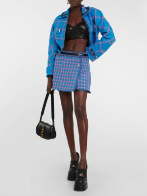 Твидовая юбка мини Versace синяя