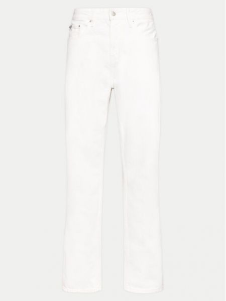 Blugi drepți Calvin Klein Jeans alb