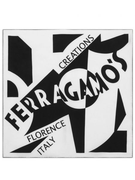 Копринен шал с принт Ferragamo