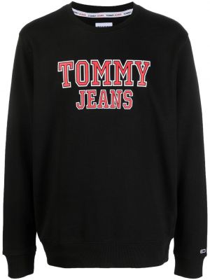 Βαμβακερός φούτερ με σχέδιο Tommy Jeans μαύρο