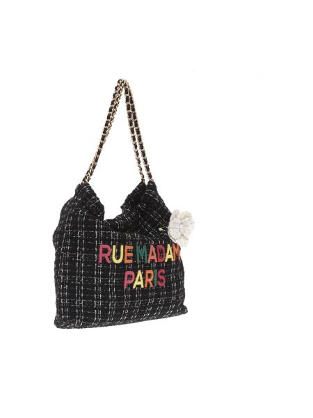 Tweed shopper handtasche Rue Madam schwarz