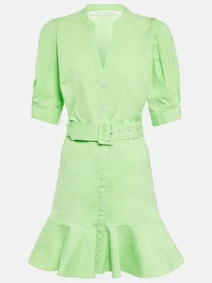 Памучна рокля Veronica Beard зелено