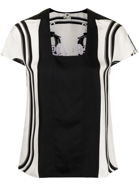 Blusa con estampado Hermès negro