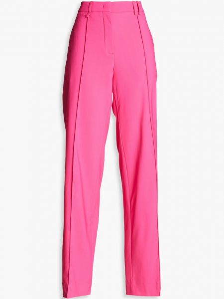 Шерстяные прямые брюки Jacquemus розовые