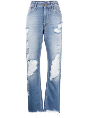 Straight fit džíny s oděrkami Jacob Cohen modré
