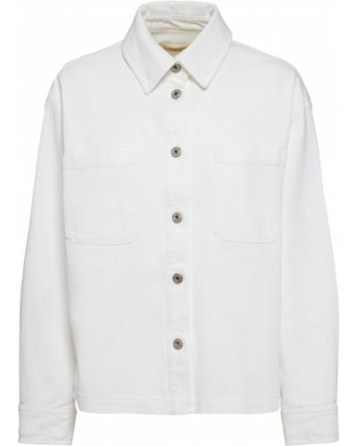 Памучна дънкова риза Weekend Max Mara бяло