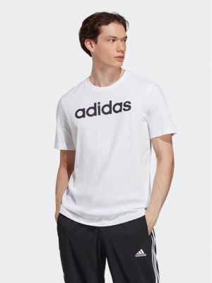 Pamut jersey hímzett póló Adidas fehér