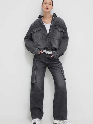 Kurtka jeansowa oversize Hugo szara